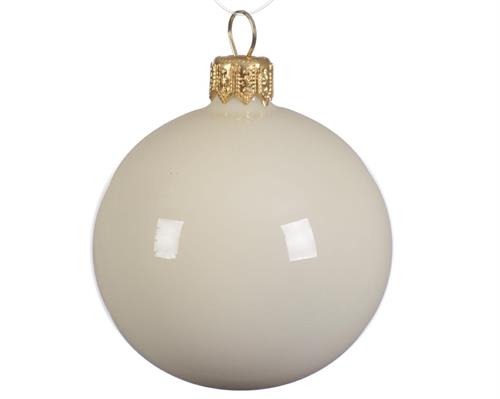 PALLINE PER ALBERO IN VETRO  BIANCO LANA 6 CM BOX DA 6