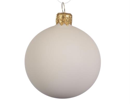 PALLINE PER ALBERO BIANCO LANA OPACO IN VETRO 8 CM BOX DA 6