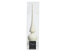 PUNTALE PER ALBERO DI NATALE VETRO 6X26CM BIANCO OPACO