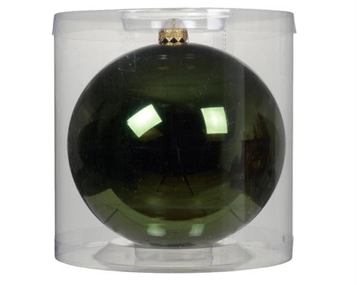 PALLINA DI NATALE VERDE PINO LUCIDO 15 CM