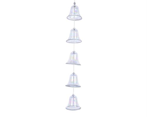 PENDENTI PER ALBERO DI NATALE CAMPANELLE TRASPARENTI 5X30CM