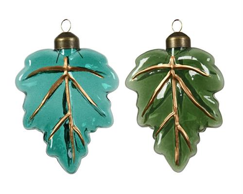PENDENTI PER ALBERO DI NATALE FOGLIE COLORI ASSORTITI