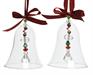 PENDENTE PER ALBERO DI NATALE CAMPANELLA VETRO ROSSO
