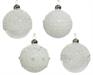 PALLINA DI NATALE BIANCA DECORATA 8 CM