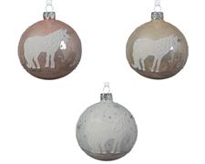 PALLINA DI NATALE DECORO UNICORNO 3 COLORI ASS.