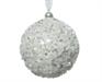 PALLINA DI NATALE IN FOAM BIANCA CON PAILLETTES 8 CM