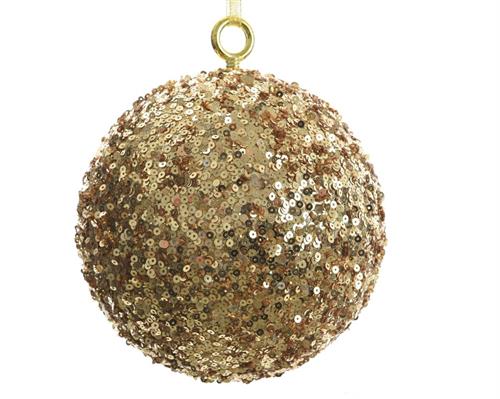 PALLINA DI NATALE BRILLANTINATA ORO 40 CM