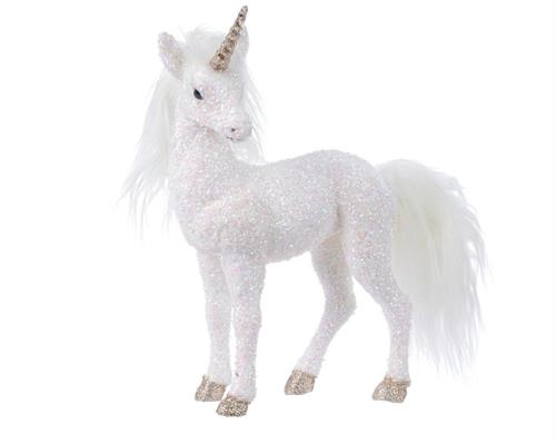 UNICORNO BIANCO CON GLITTER 35X20X36