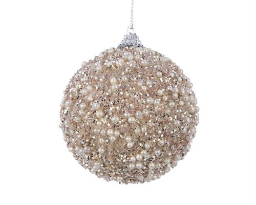 PALLINA DI NATALE CHAMPAGNE DECORATA 8 CM