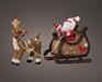 BABBO NATALE CON RENNA E SLITTA LUMINOSA LED