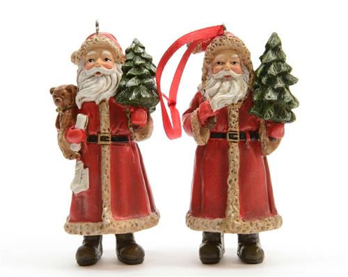 DECORAZIONE PENDENTE BABBO NATALE ROSSO ASS.