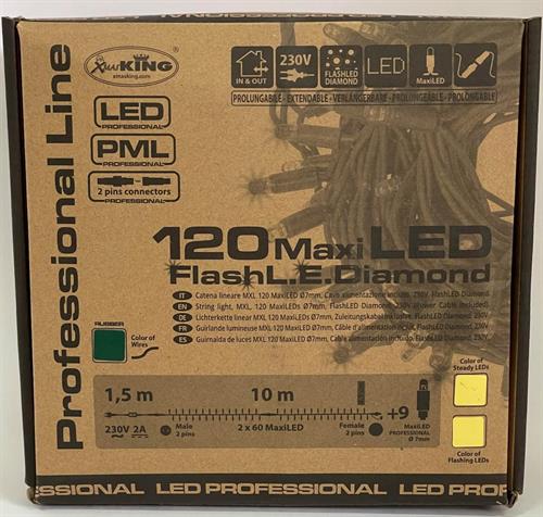 LUCI DI NATALE 120 MAXI LED BIANCO CALDO