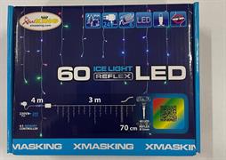 TENDA LED ICE LIGHT 60 LED MULTI0 24V ESTERNO CAVO TRASPA