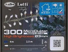 LUCI DI NATALE CLUSTER 300 MICROLED BIANCO FREDDO