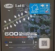LUCI DI NATALE CLUSTER 600 MICROLED BIANCO FREDDO