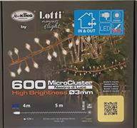LUCI DI NATALE CLUSTER 600 MICROLED BIANCO CALDO