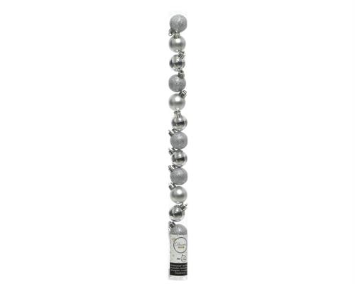PALLINE DI NATALE ARGENTO 3 CM CONFEZIONE 14 PZ
