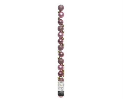 PALLINE DI NATALE ROSA ANTICO 3 CM CONFEZIONE 14 PZ