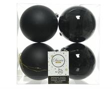 PALLINE DI NATALE NERA 10 CM 4 PZ