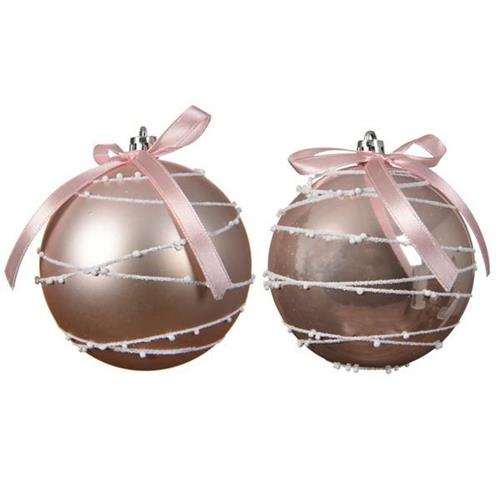 PALLINA DI NATALE ROSA DECORAZIONI ASSORT 8 CM