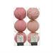 PALLINE DI NATALE ROSA CHIARO E SCURO DECORATE 8 CM 3 PZ