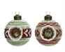 PALLINA IN VETRO DECORATA PER ALBERO 8 CM VINTAGE 3 PZ