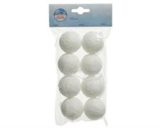 PALLINE DI NATALE POLISTEROLO BIANCO INNEVATE 4 CM 8 PZ