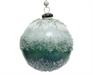 PALLINA TRASP GHIACCIATA CON DECORI VERDI E BIANCHI 10 CM