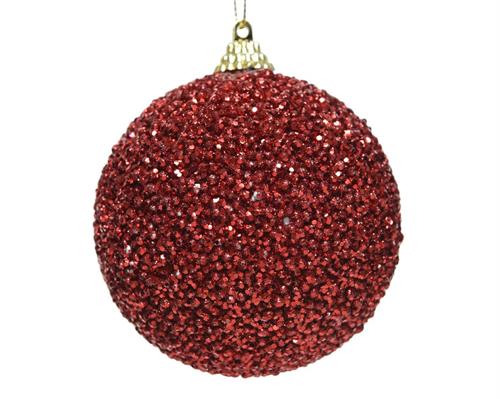 PALLINA ROSSA GLITTER 8 CM