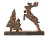 TRONCO CON FIGURA RENNA E ALBERO FROSTED CON LUCI 7x13x37cm