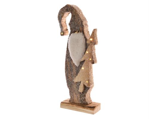 FIGURA IN LEGNO BABBO NATALE CON LUCI 7x12x35.5cm