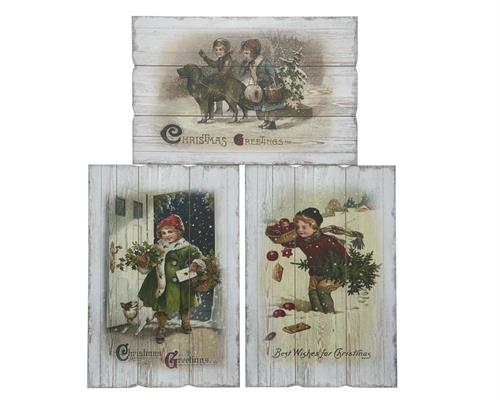 QUADRO IN LEGNO CON DECORO NATALIZIO