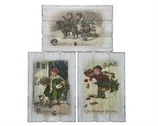 QUADRO IN LEGNO CON DECORO NATALIZIO