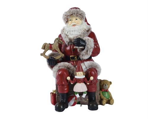 BABBO NATALE CON GIOCATTOLI IN POLIRESINA H.30X22,6X17 CM