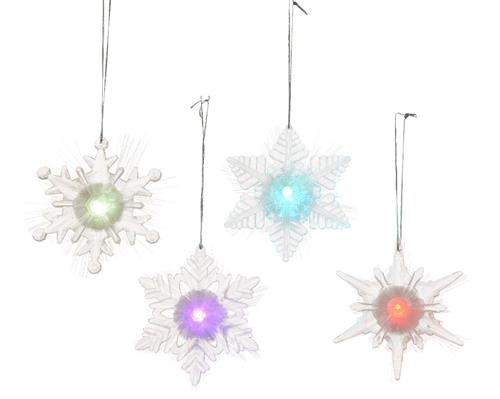 LED snowflake 4ass indoor bo colour changing 3.5x10x10cm