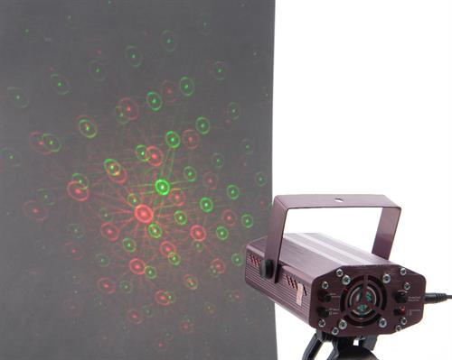 PROIETTORE LASER CON MOVIMENTO A RITMO DI MUSICA 12x9x5cm