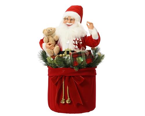 BABBO NATALE CON SACCO ROSSO IN MOVIMENTO H.63X34 CM