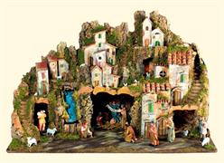PRESEPE 76X40X54CM CON LUCI CASCATA + 13 PZ NATIVITA'
