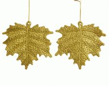 PENDENTE NATALIZIO FOGLIA ORO 2 PZ