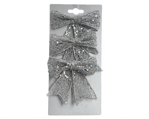 FIOCCO ARGENTO GLITTER 3 PZ 2x9x9cm