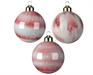 PALLINA DI NATALE 8CM BIANCO/ROSA
