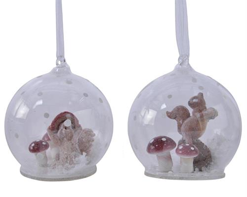PALLINA DI NATALE CON DECORO INTERNO 2 ASSORTITE