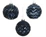 PALLINA DI NATALE BLU DECORI VELLUTATI 10 CM