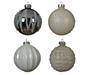 PALLINA DI NATALE 8CM BIANCO/ARGENTO