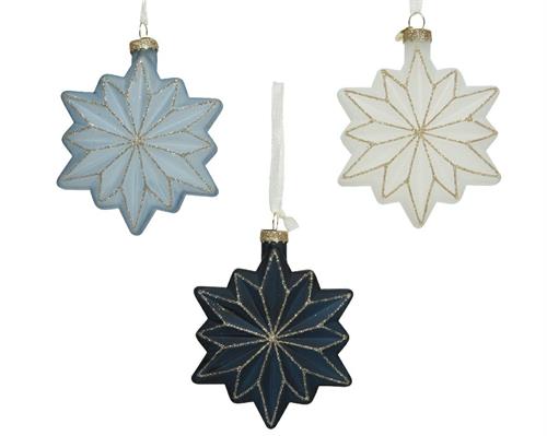 PENDENTE STELLA POLARE IN VETRO BLU - AZZURRO - BIANCO