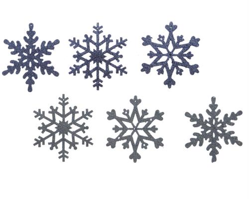 PENDENTE NATALIZIO FIOCCO DI NEVE BLU GLITTERATO