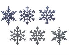 PENDENTE NATALIZIO FIOCCO DI NEVE BLU GLITTERATO