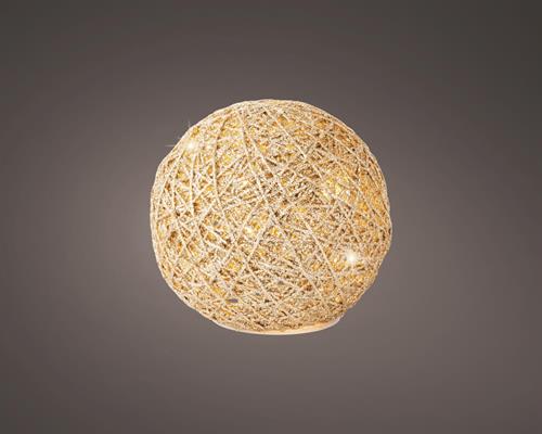 SFERA DI CARTA 15CM CON 20 MICROLED BIANCO CALDO