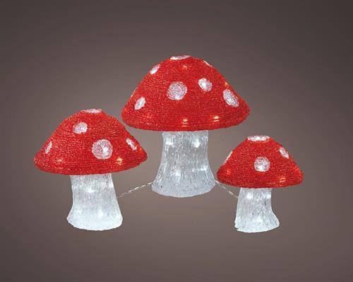 FUNGHI LUMINOSI 25CM/32LED 20CM/24LED 18CM/16LED BIANCO FREDDO