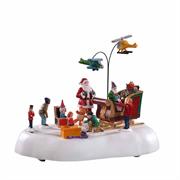 BABBO NATALE CON SLITTA E REGALI IN MOVIMENTO